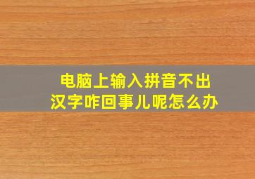 电脑上输入拼音不出汉字咋回事儿呢怎么办