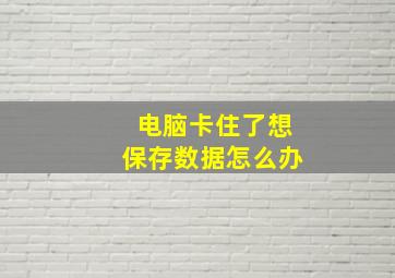 电脑卡住了想保存数据怎么办