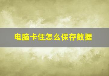 电脑卡住怎么保存数据