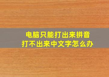 电脑只能打出来拼音打不出来中文字怎么办