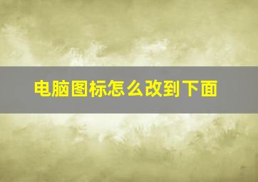 电脑图标怎么改到下面