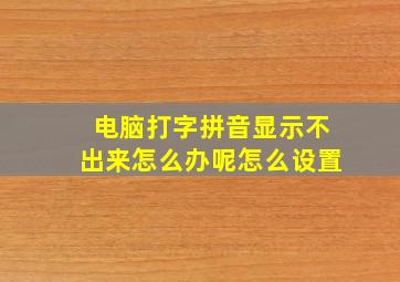 电脑打字拼音显示不出来怎么办呢怎么设置