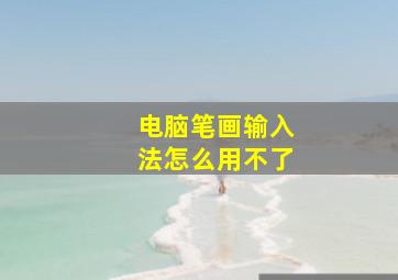 电脑笔画输入法怎么用不了