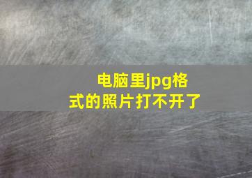 电脑里jpg格式的照片打不开了