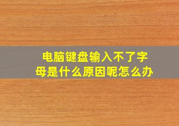 电脑键盘输入不了字母是什么原因呢怎么办