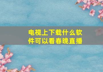 电视上下载什么软件可以看春晚直播