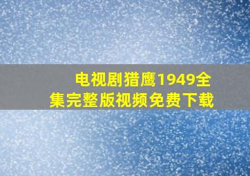 电视剧猎鹰1949全集完整版视频免费下载