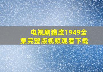 电视剧猎鹰1949全集完整版视频观看下载