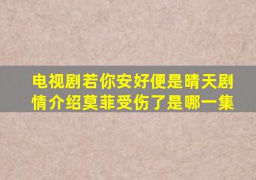 电视剧若你安好便是晴天剧情介绍莫菲受伤了是哪一集