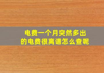 电费一个月突然多出的电费很离谱怎么查呢