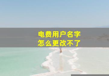 电费用户名字怎么更改不了