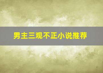 男主三观不正小说推荐