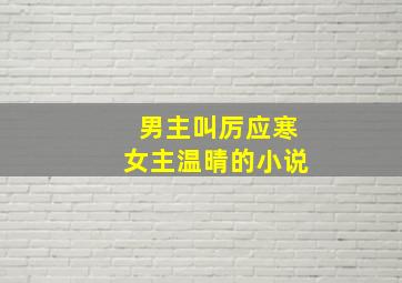 男主叫厉应寒女主温晴的小说