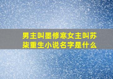 男主叫墨修寒女主叫苏柒重生小说名字是什么