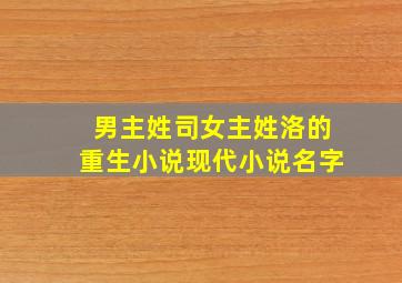 男主姓司女主姓洛的重生小说现代小说名字