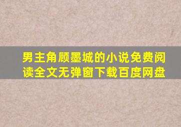 男主角顾墨城的小说免费阅读全文无弹窗下载百度网盘