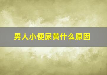 男人小便尿黄什么原因