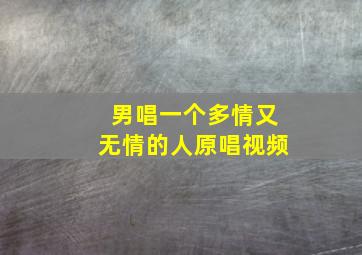 男唱一个多情又无情的人原唱视频