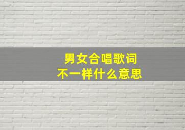 男女合唱歌词不一样什么意思