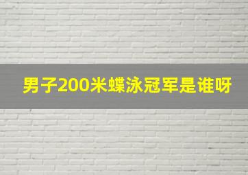 男子200米蝶泳冠军是谁呀