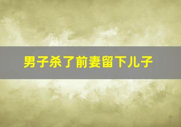 男子杀了前妻留下儿子