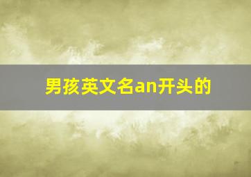 男孩英文名an开头的