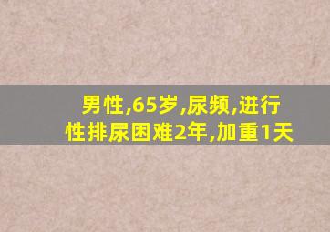 男性,65岁,尿频,进行性排尿困难2年,加重1天