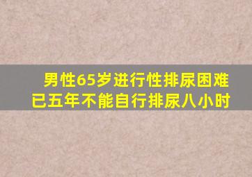 男性65岁进行性排尿困难已五年不能自行排尿八小时