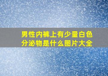 男性内裤上有少量白色分泌物是什么图片大全