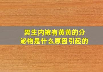 男生内裤有黄黄的分泌物是什么原因引起的