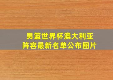 男篮世界杯澳大利亚阵容最新名单公布图片