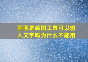 画图是绘图工具可以输入文字吗为什么不能用