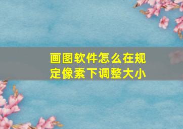 画图软件怎么在规定像素下调整大小