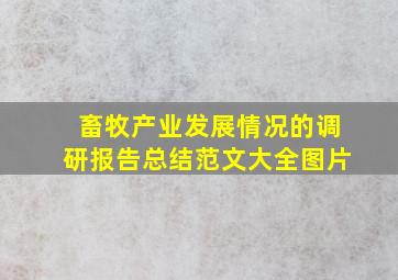 畜牧产业发展情况的调研报告总结范文大全图片