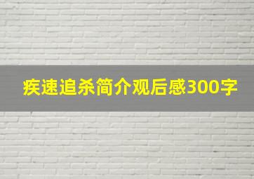 疾速追杀简介观后感300字