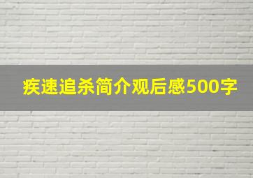 疾速追杀简介观后感500字