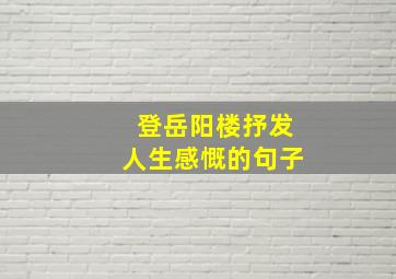 登岳阳楼抒发人生感慨的句子