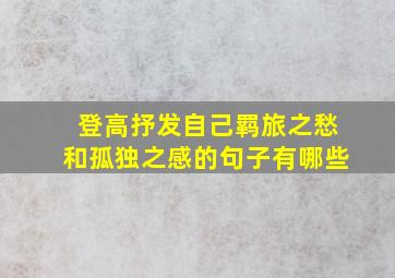 登高抒发自己羁旅之愁和孤独之感的句子有哪些