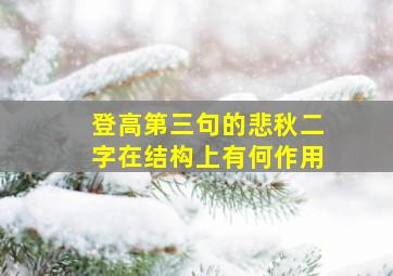 登高第三句的悲秋二字在结构上有何作用