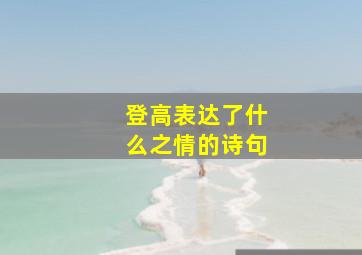 登高表达了什么之情的诗句