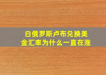 白俄罗斯卢布兑换美金汇率为什么一直在涨