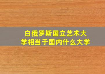 白俄罗斯国立艺术大学相当于国内什么大学