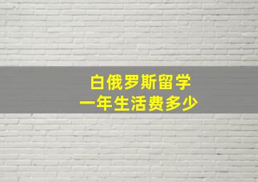 白俄罗斯留学一年生活费多少