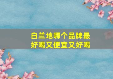 白兰地哪个品牌最好喝又便宜又好喝