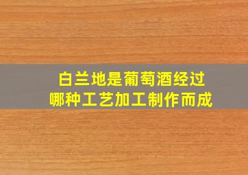 白兰地是葡萄酒经过哪种工艺加工制作而成