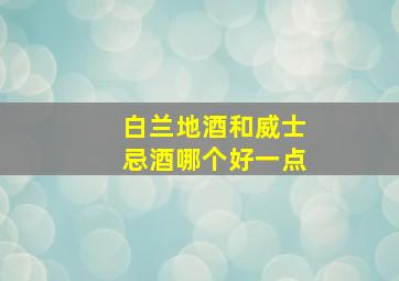 白兰地酒和威士忌酒哪个好一点