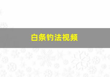 白条钓法视频