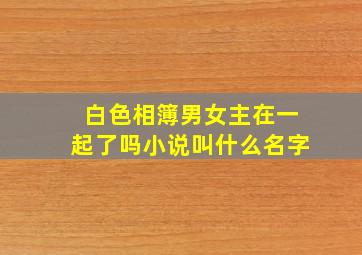 白色相簿男女主在一起了吗小说叫什么名字