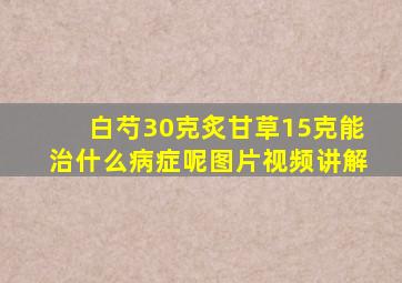 白芍30克炙甘草15克能治什么病症呢图片视频讲解