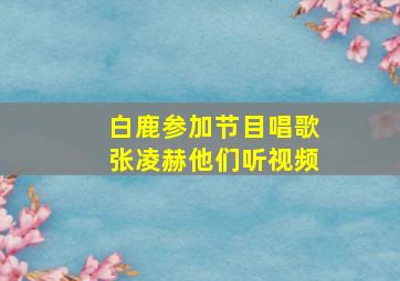 白鹿参加节目唱歌张凌赫他们听视频